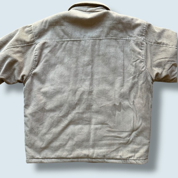 Haband Vintage Jacket Men M Oat Tan Khaki Beige Corduroy Quilted Lined Style - Picture 7 of 7